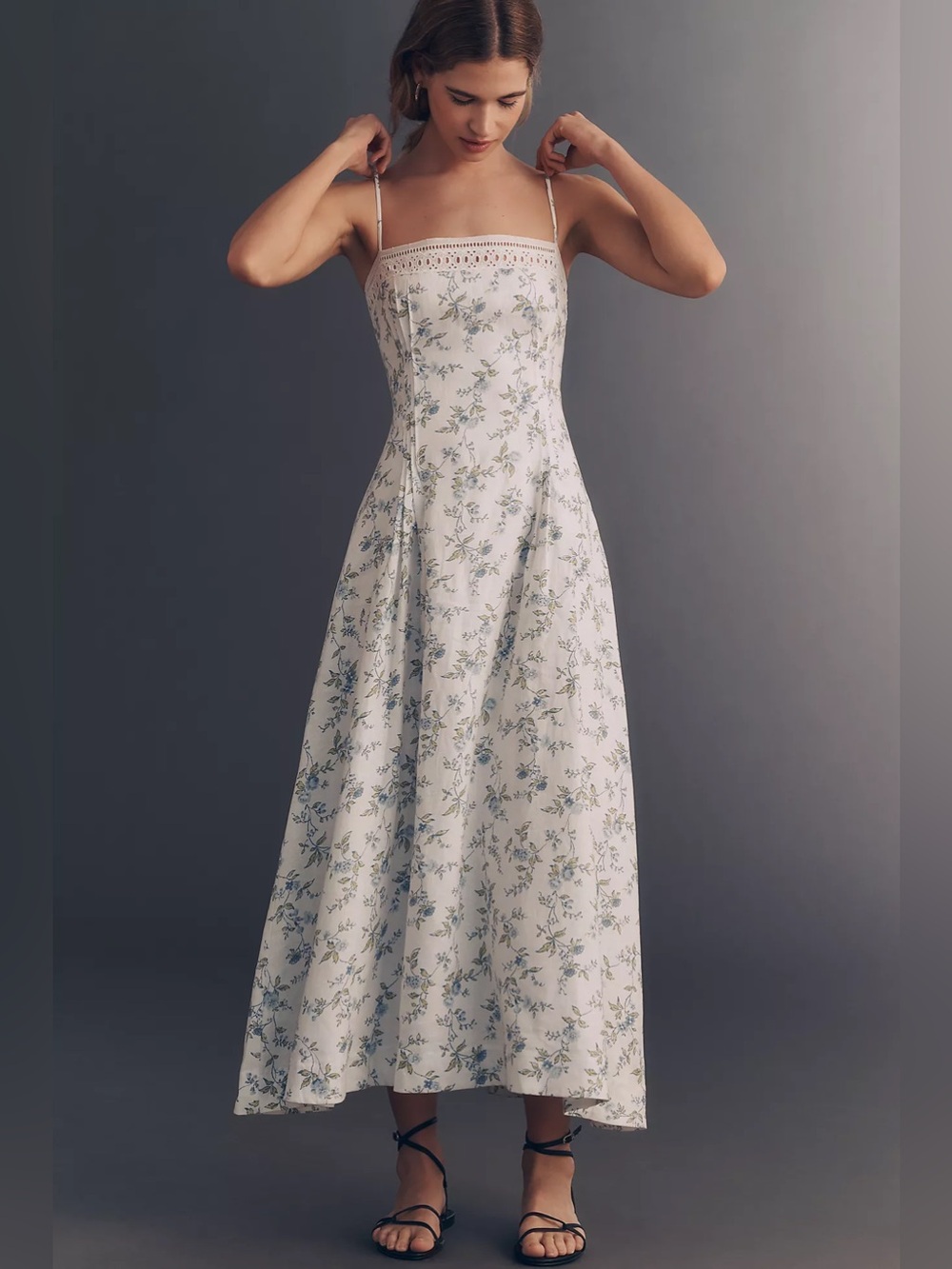 Reformation Pomona Linen Midi Dress